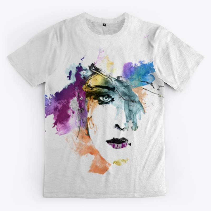 Artistic Watercolor Face
