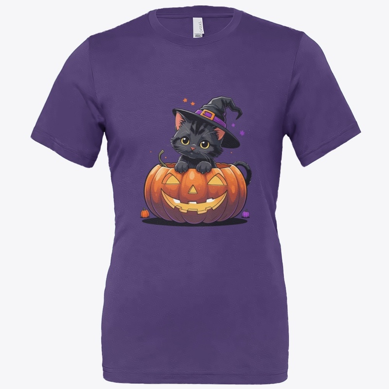 Cute Halloween Kitten in Pumpkin