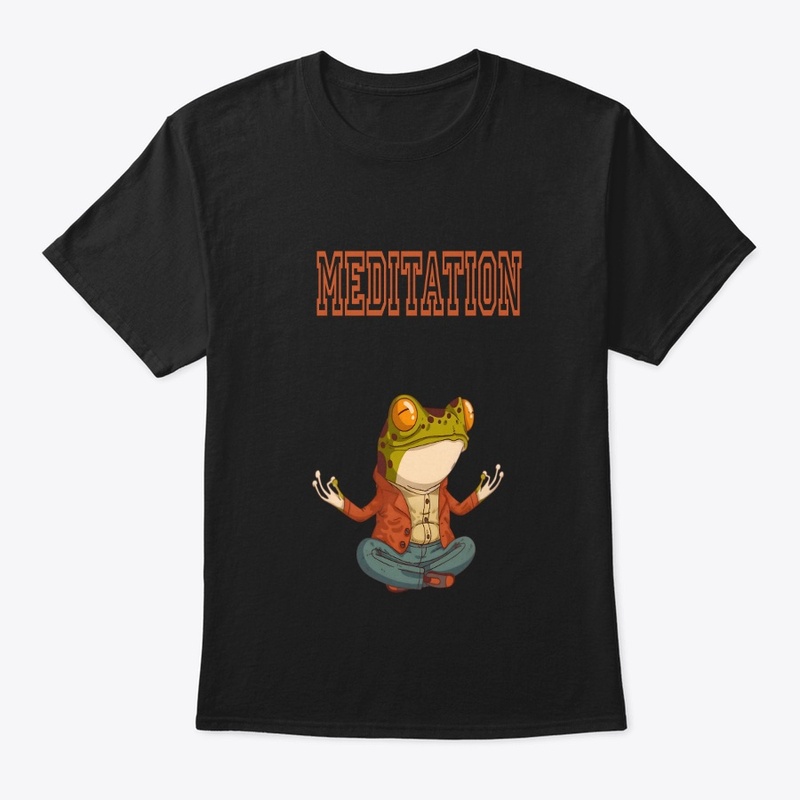 The cute frog practices meditation 