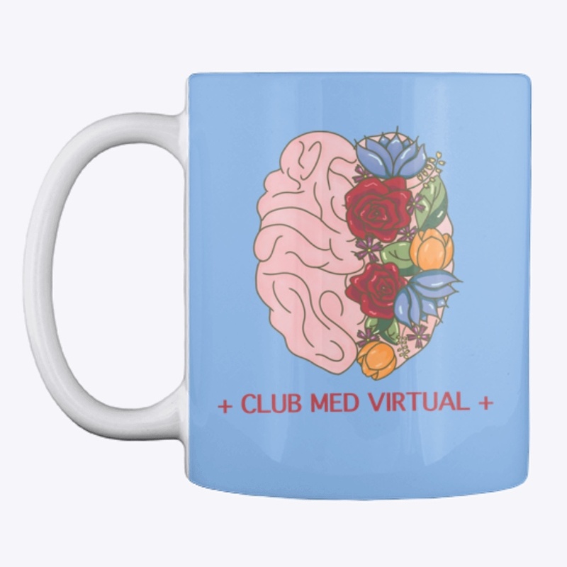 'Club Med Virtual' Blue Floral Mug