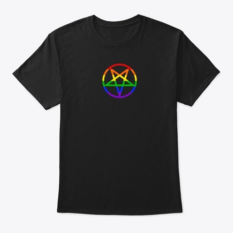 Rainbow Pentagram Tee Black T-Shirt Front