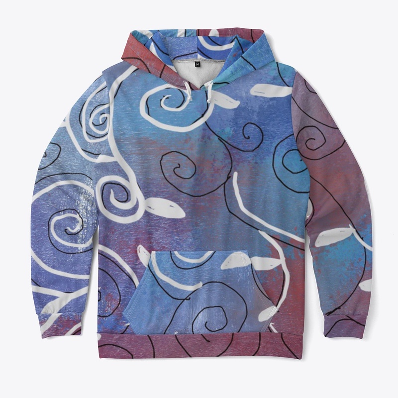 Blue and White Swirls