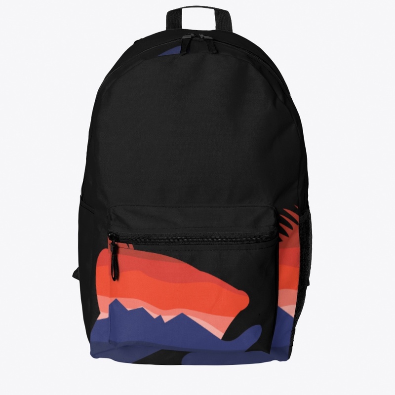 Largemouth Bass Mountains Silhouette 
