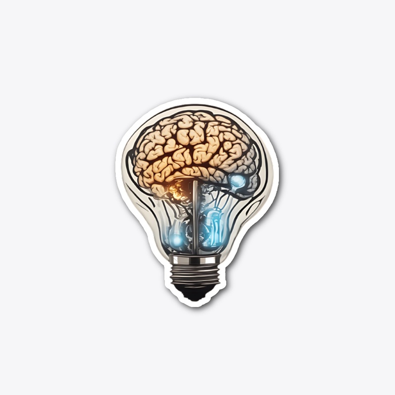 caravel-shaped light bulb with a brain