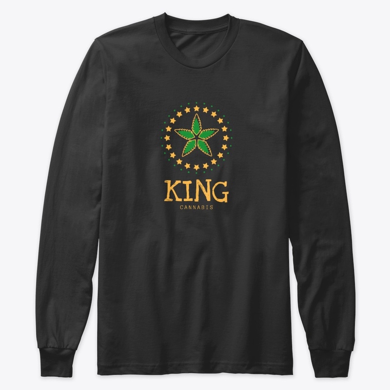 KING CANNABIS. Cannabis Leaf And Stars.