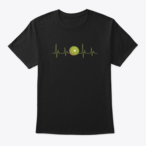 Kiwi Heartbeat T Shirt   Best Kiwi Lover Black T-Shirt Front
