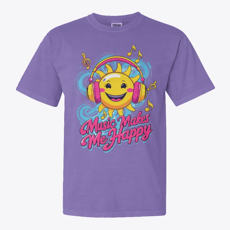 Music Makes Me Happy graphic T-Shirt 
