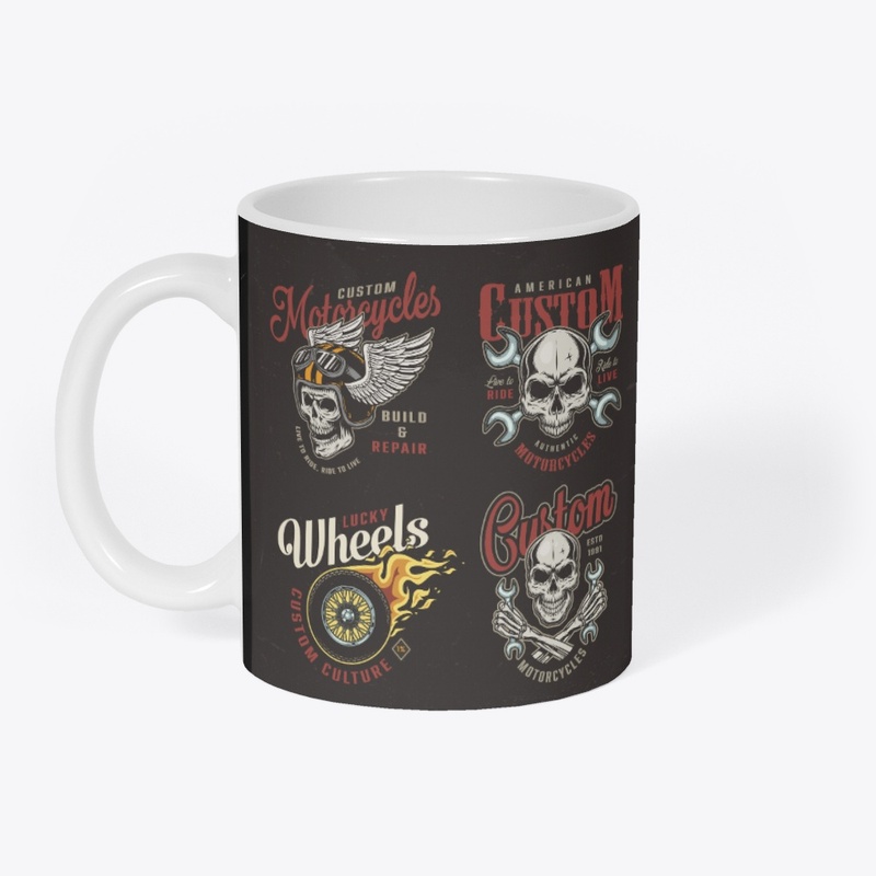 Skeleton Motorcycle T-Shirt Design 