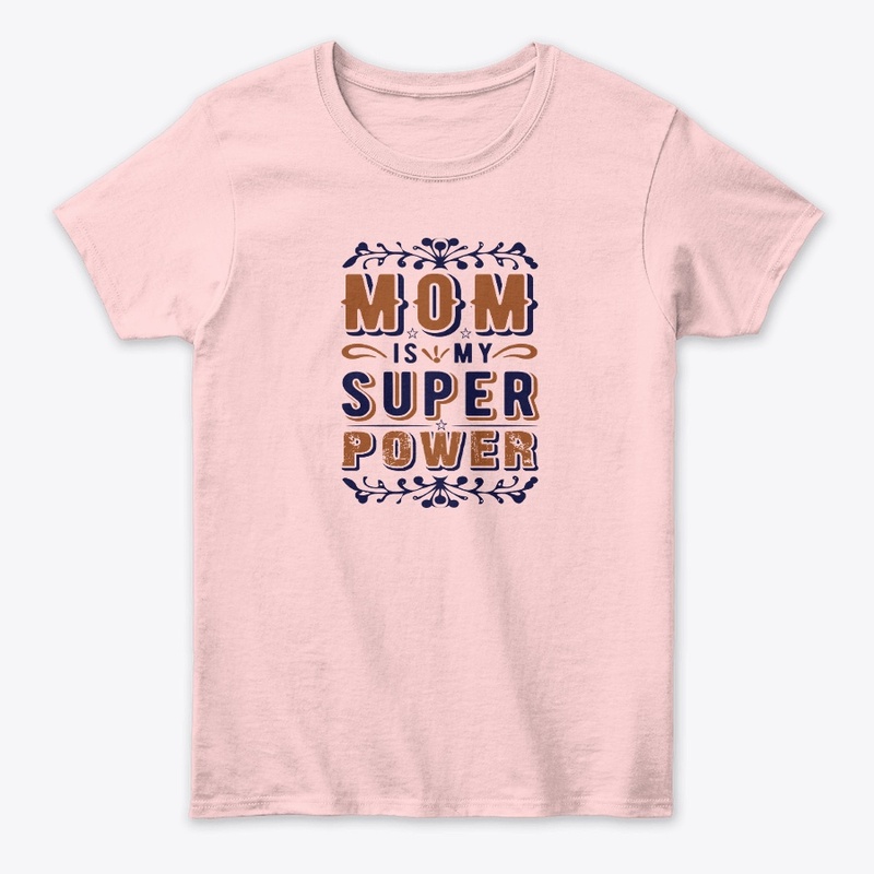 Mom is my superhero text t-shirt 