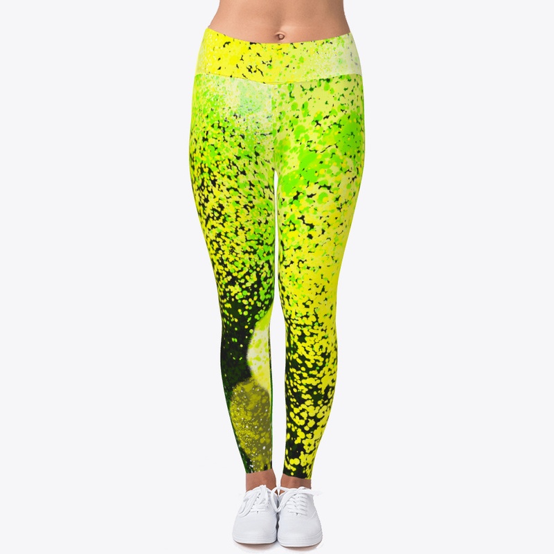 Green, yellow and white spray paint