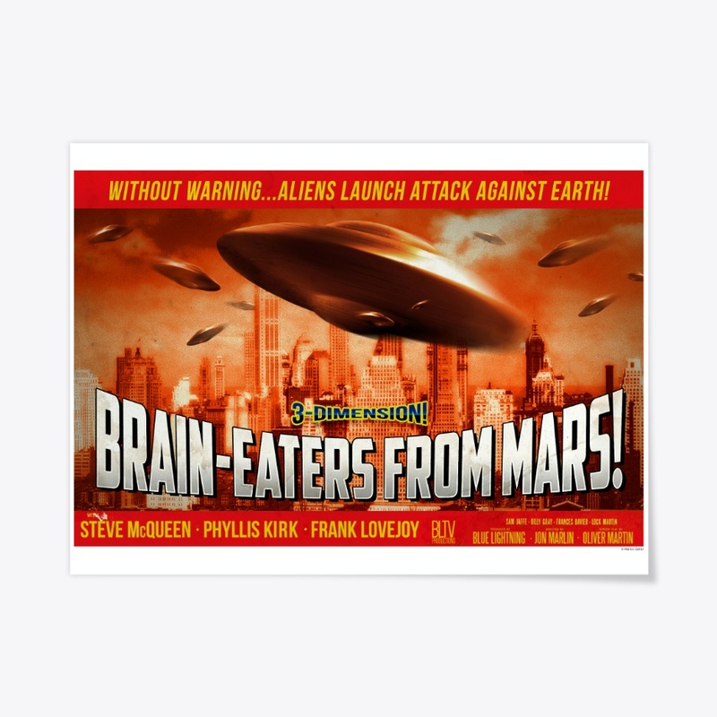 Brain-Eaters from Mars Retro Poster