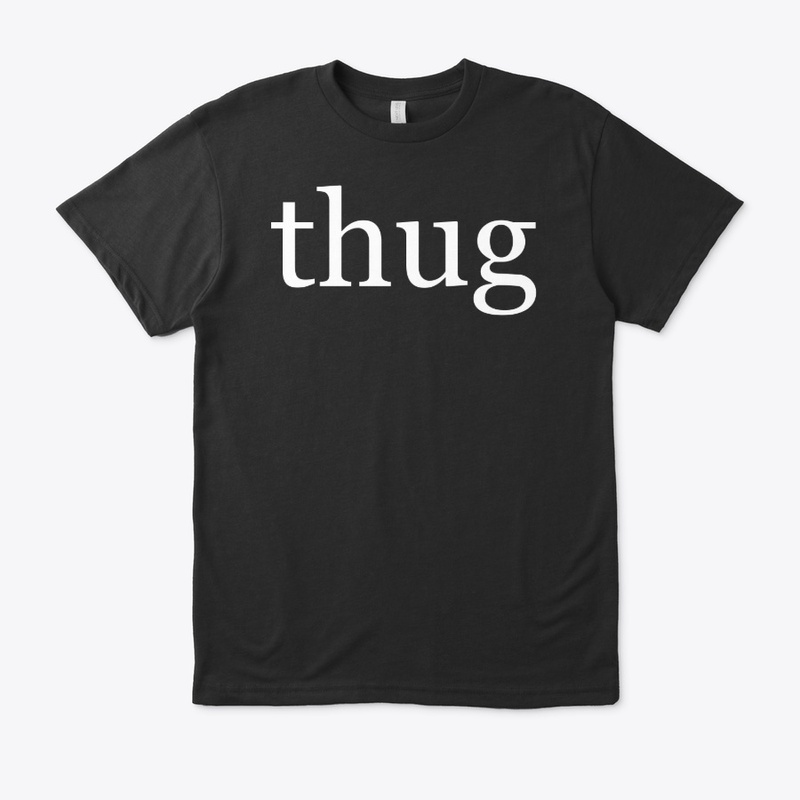 Thug in White on a Black Background