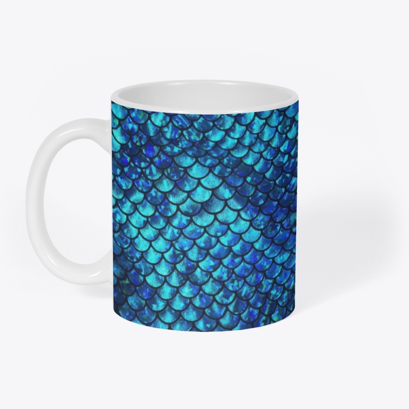 Light Blue, Fish Scale Design