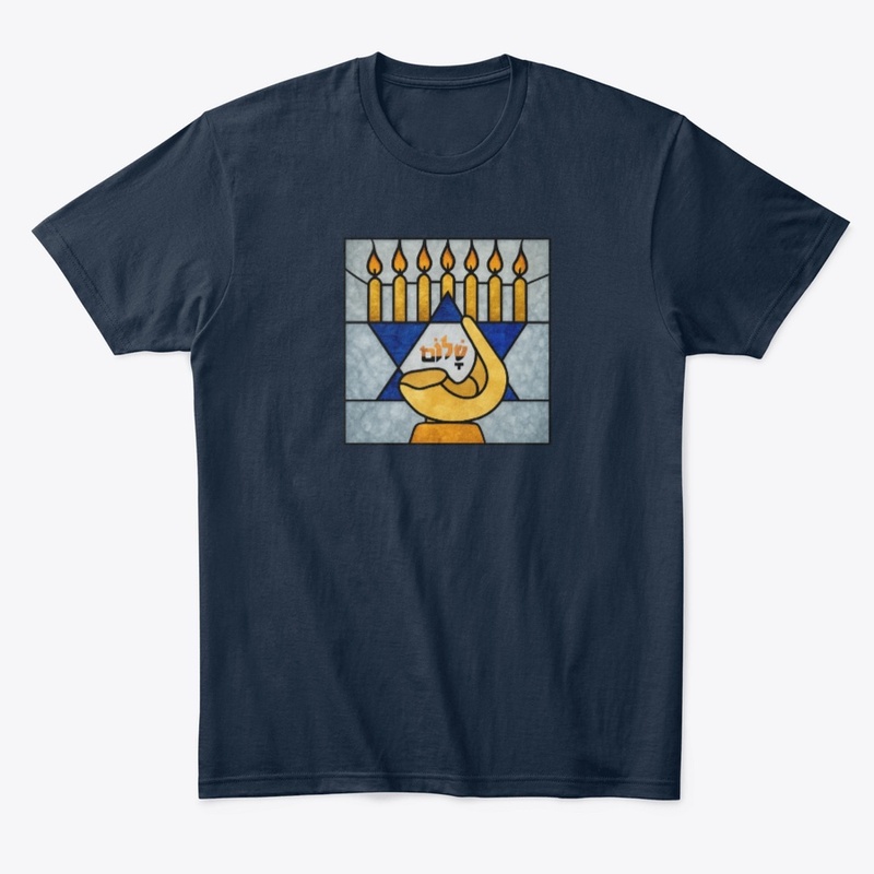 Menorah Mosaic T-Shirt - Star of David