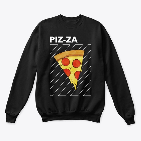 Pizza Collection Black T-Shirt Front
