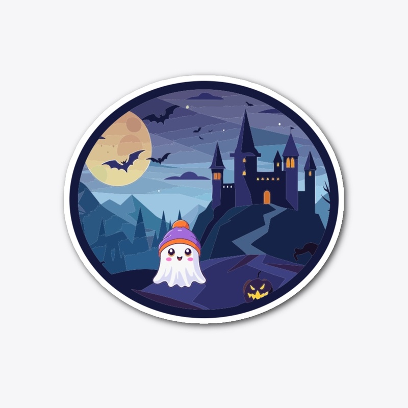 GHOST & HAUNTED HOUSE STICKER