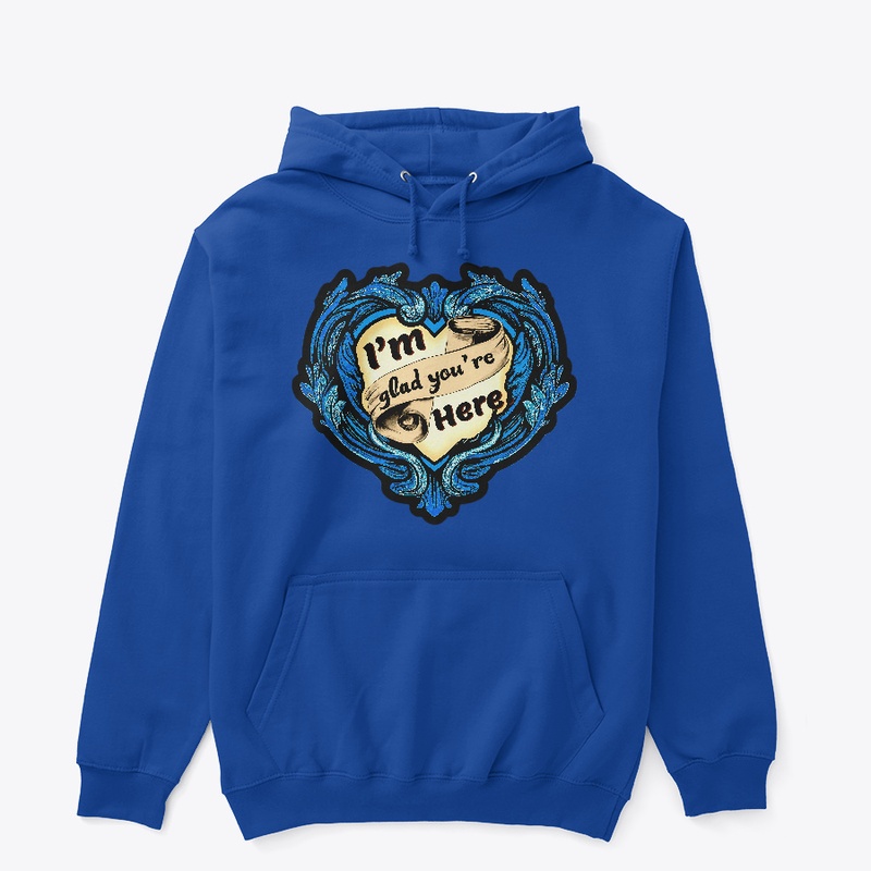 Baroque Heart hoodie in royal blue