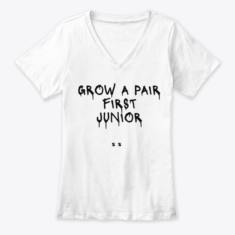 Grow a Pair First Jnior - Women's Premium V-Neck Tee - Women's Premium V-Neck Tee - Women's Premium V-Neck Tee - Women's Premium V-Neck Tee