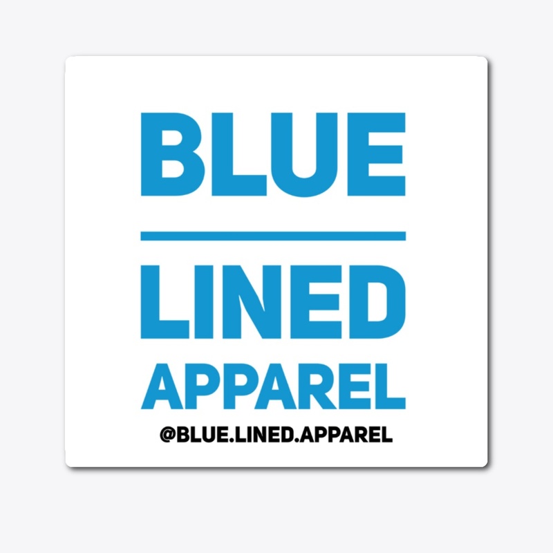Blue Lined - Sticker W/ Handle