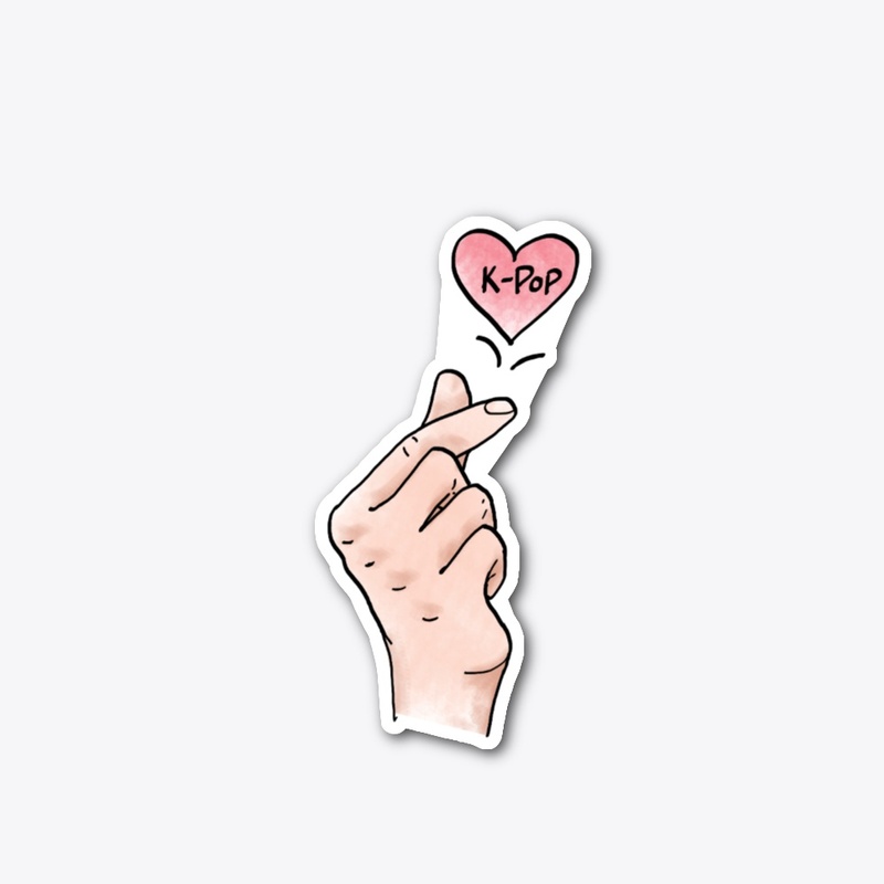 I heart Kpop. Korean finger heart