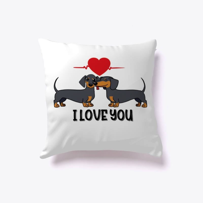 I Love You Cute Dachshund Couple