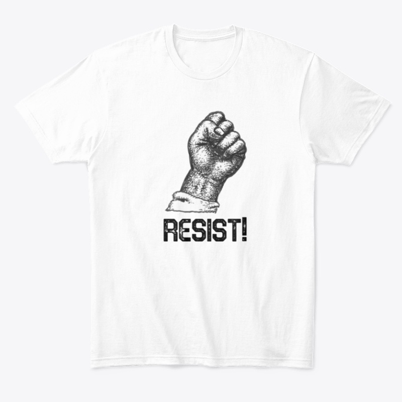 A Raised Fist with the Word Resist