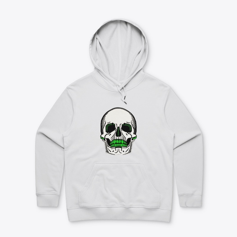 Dark Skull Neon Highlights Green Teeth