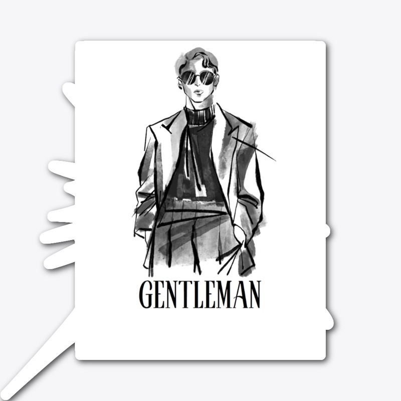 White Black Gentleman T-Shirt 