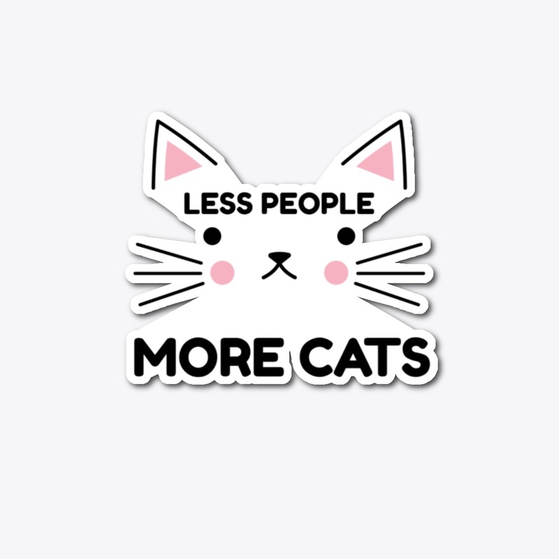LESS PEOPLE MORE CATS T SHIRT...........