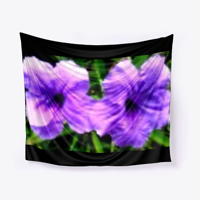 Purple Flower, and Red and Blue Pillow
