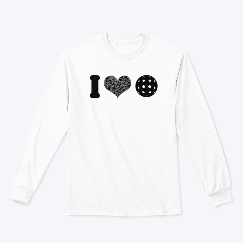 I Heart Pickleball Black w/ Outdoor ball
