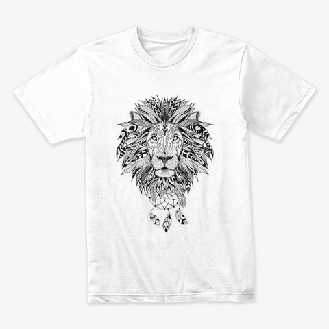 Dream Catcher Lion White T-Shirt Front