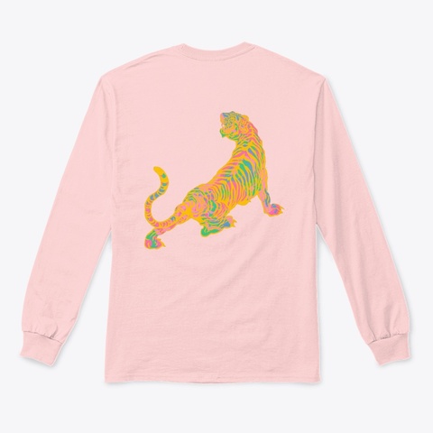 Oddtiger Long Sleeve Light Pink T-Shirt Back