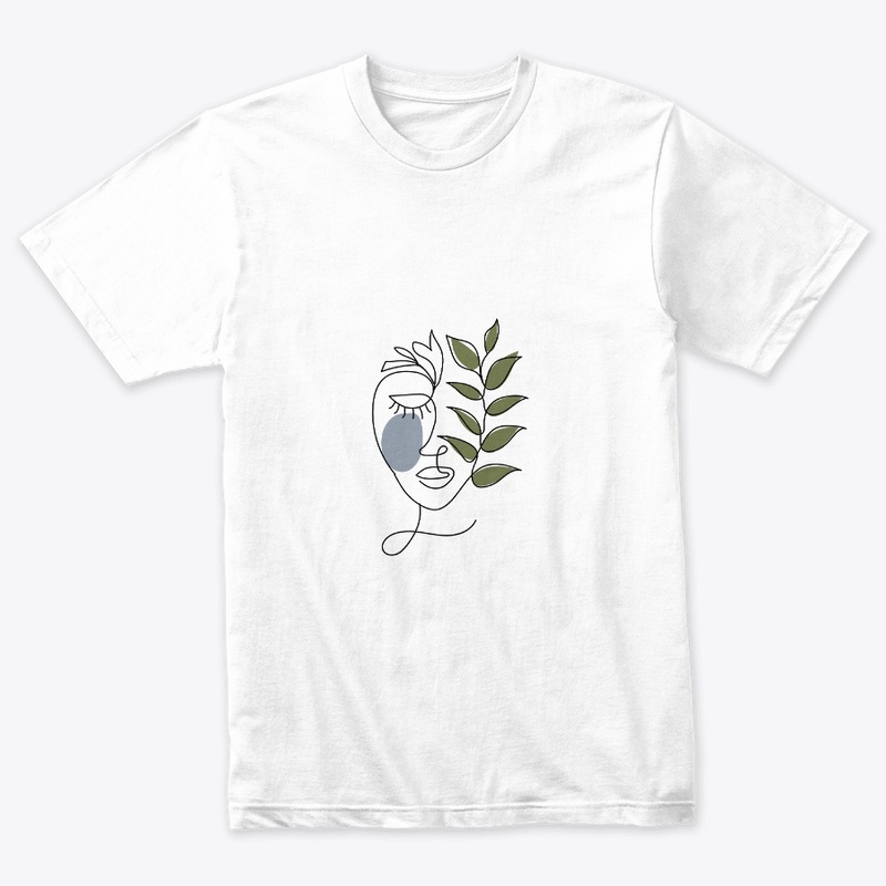 Abstract Woman Face Line Art T-Shirt