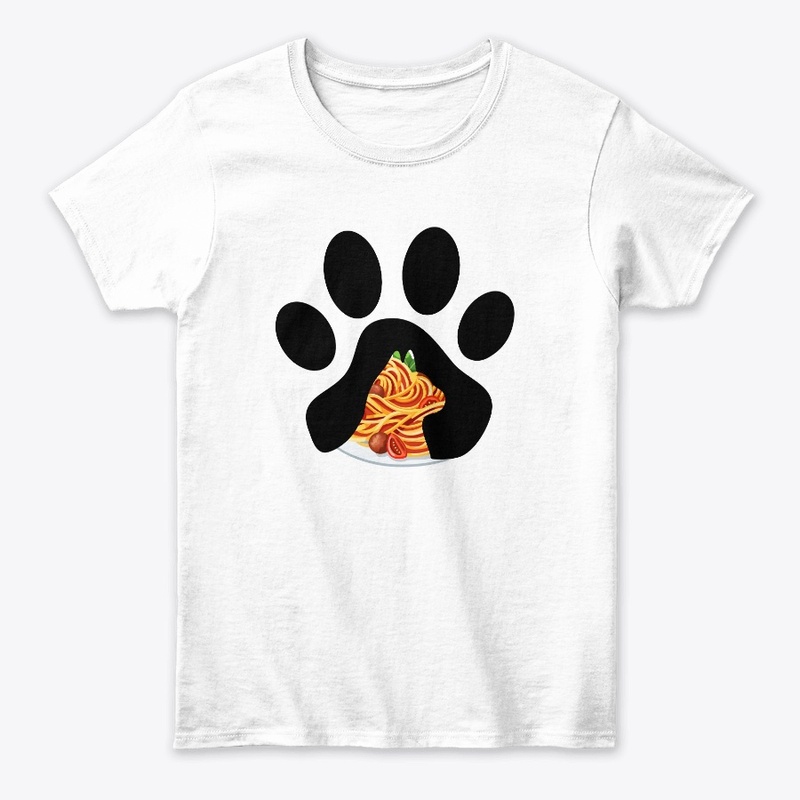 cat with spaghetti classic tshirt