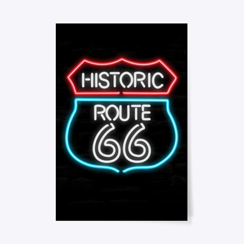 Route 66 Man Cave Neon Pipe Sign