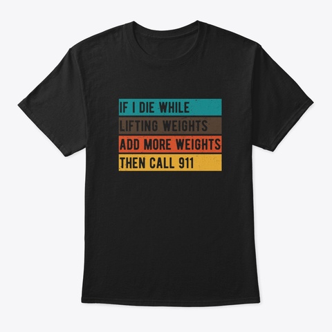 Weight Lifting Fitness Gym Black T-Shirt Front