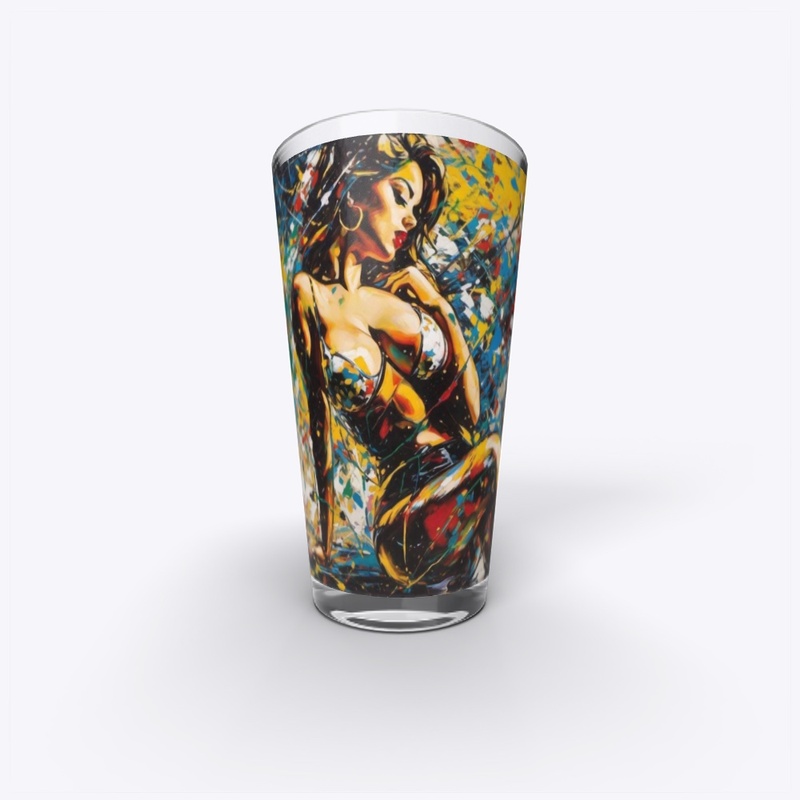 Beautiful woman splashing in paint
