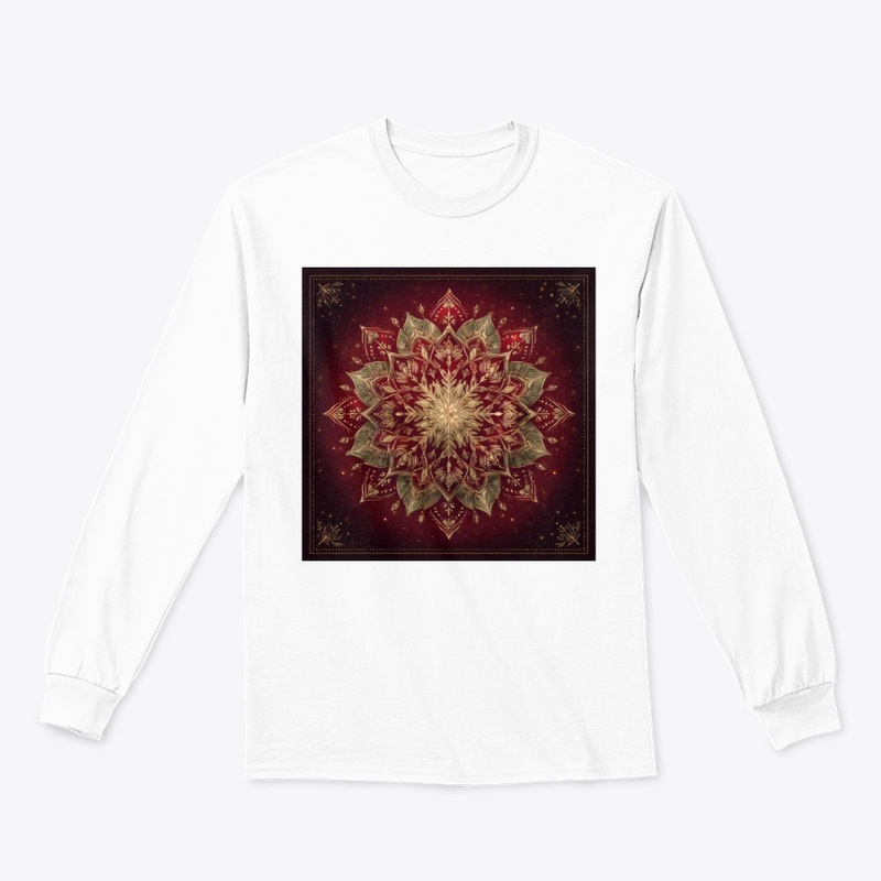 Ornate Red Gold Mandala Sacred Art