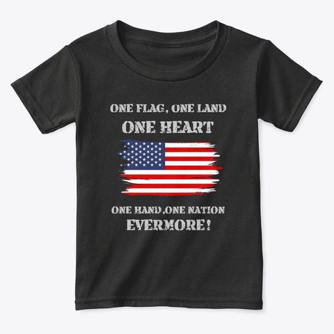One Flag, One Land,  One Heart  Black T-Shirt Front