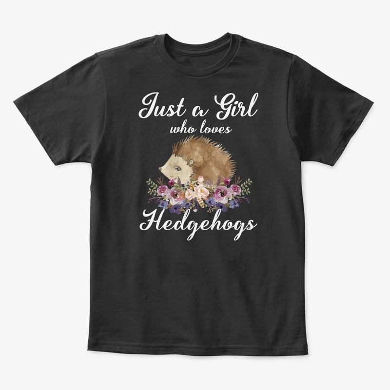 Girl Loves Hedgehogs Watercolor Style