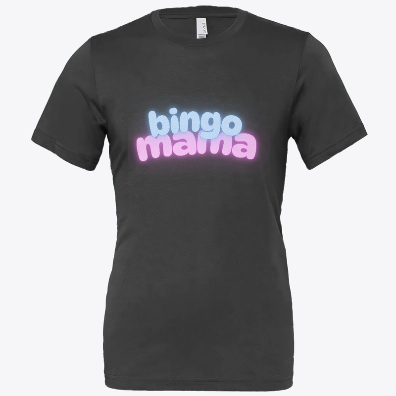 Bingo Mama blue and pink letters 
