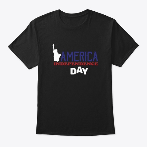 America Independence Day Black T-Shirt Front