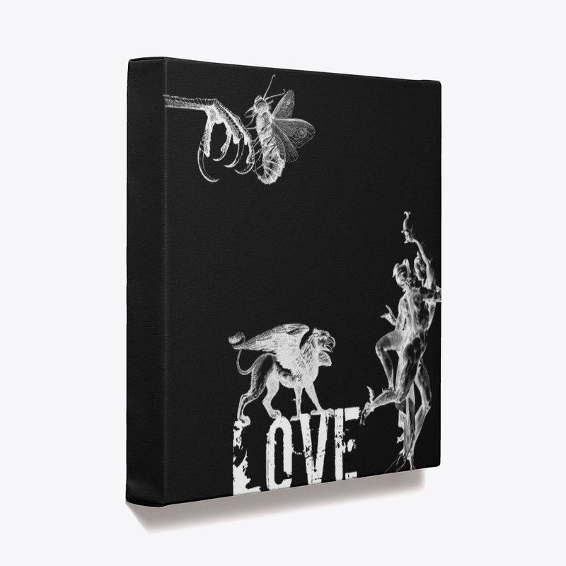 Love - Minimalism on Black Canvas