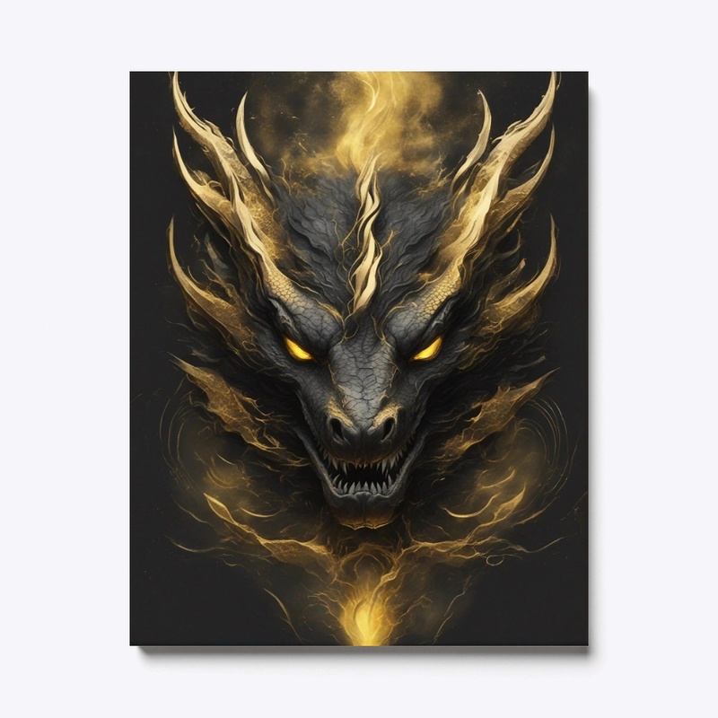 Mythical Dragon Head Glowing Eyes
