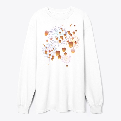 The Yi Peng Lantern Festival In Thailand White T-Shirt Front