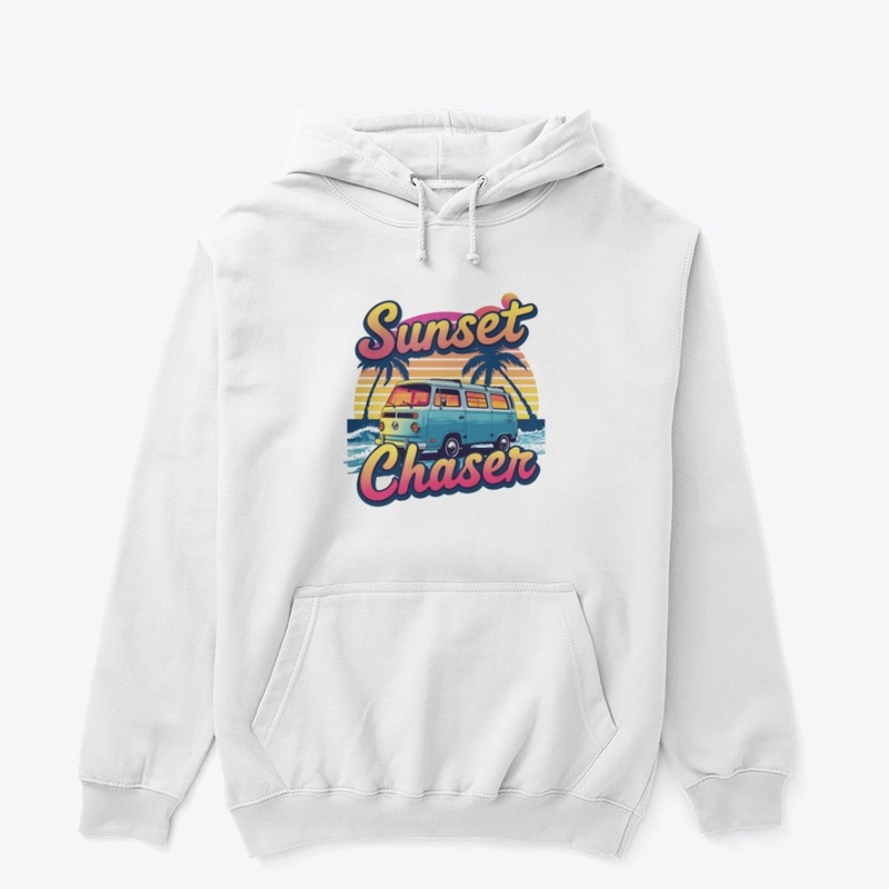Sunset Chaser – Retro Beach Van Sunset 