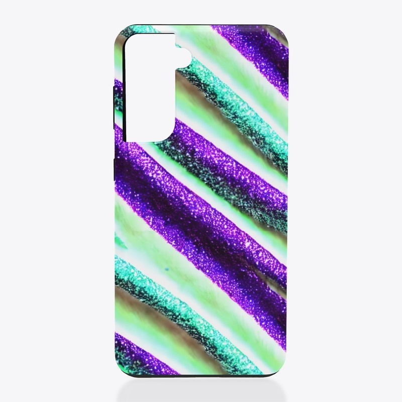 Sparkly Purple and Green Swirl Design 
