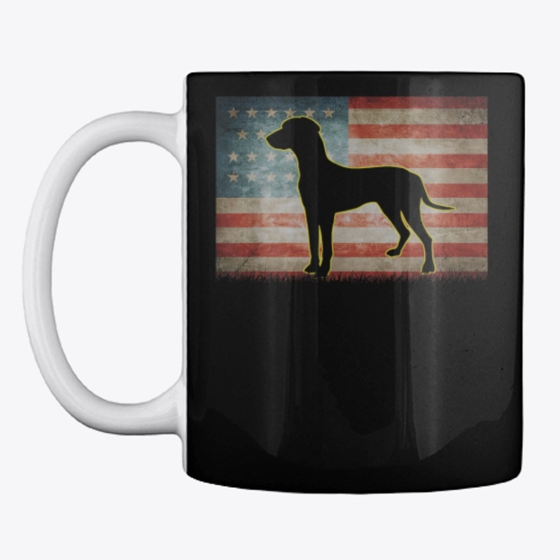 Mouth Cur Dog 4th of July American Flag