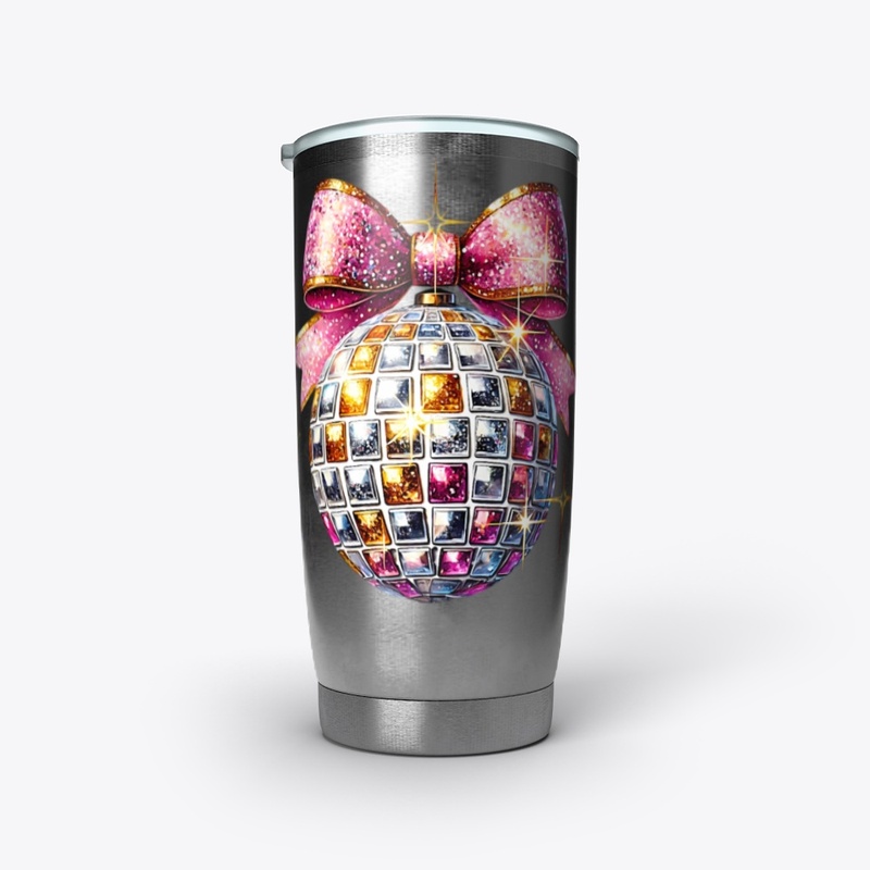 Pink Disco Ball Festive & Fabulous Black